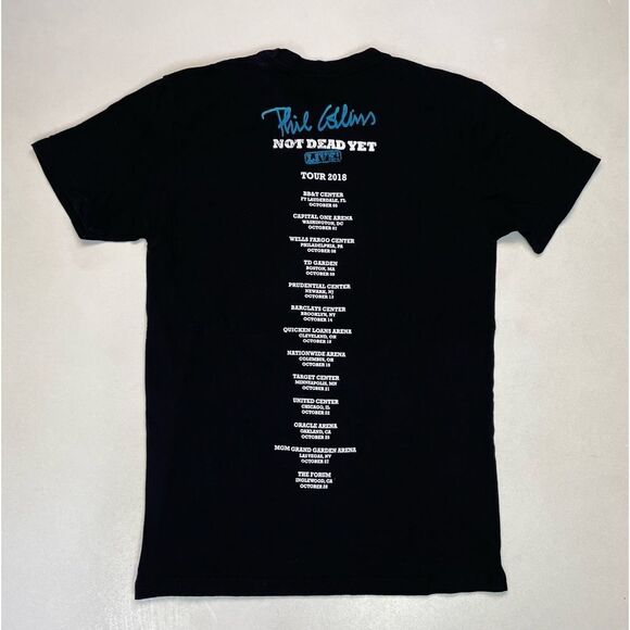 Phil Collins Not Dead Yet Live Tour 2018 Graphic T-shirt Men Small Black Music - Picture 3 of 6